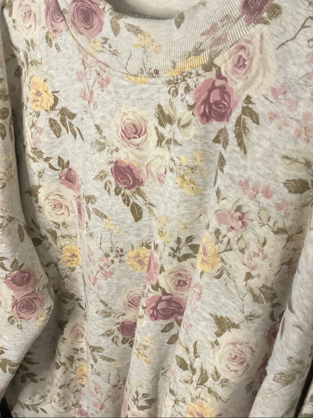 Abercrombie & Fitch Floral Crewneck in Cream, Pink and Yellow
